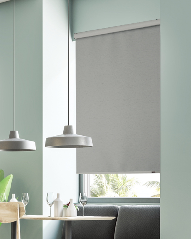 Miracle blackout roller shade in grey