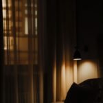 Dark bedroom with light-blocking curtains