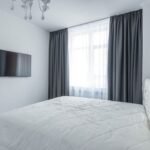 Blackout drapery in a modern bedroom